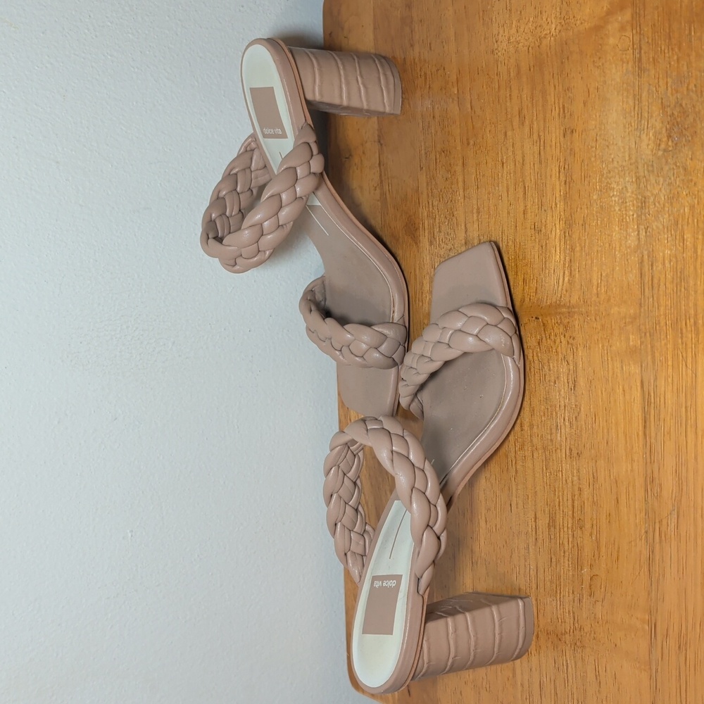 Dolce Vita Paily Braided Sandals Tan 3" Block Heel Summer Women's Size 6.5 - Picture 6 of 7